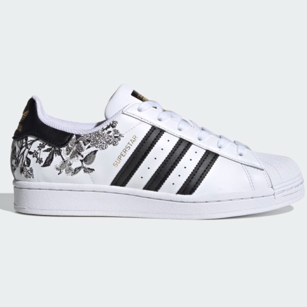 Adidas Superstar Shoes - White/Black/Gold Metallic